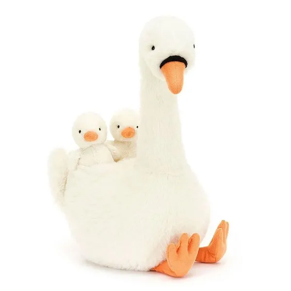 Jellycat Kuscheltier Schwan mit Küken Featherful Swan (39cm)