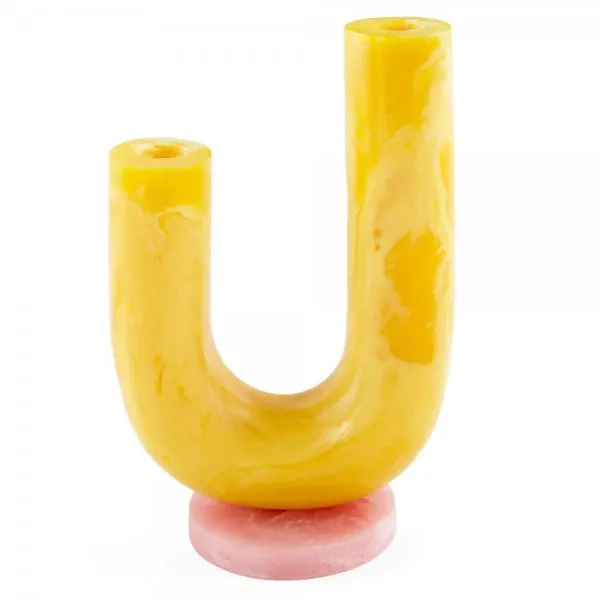 Jonathan Adler Vase Mustique Double Tube Yellow Red