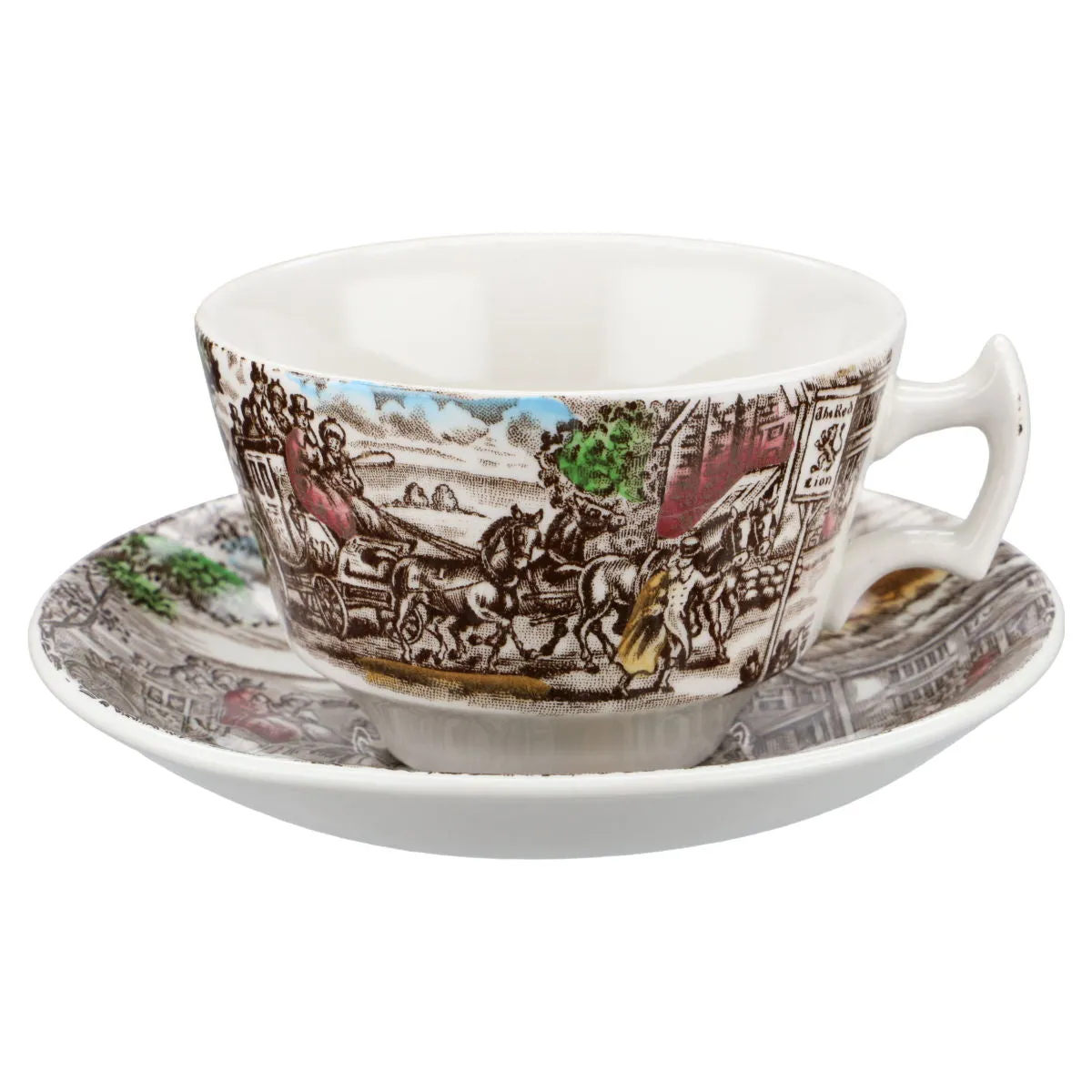 Teetasse mit Untertasse - Wood & Sons England The Post House Braun Brown