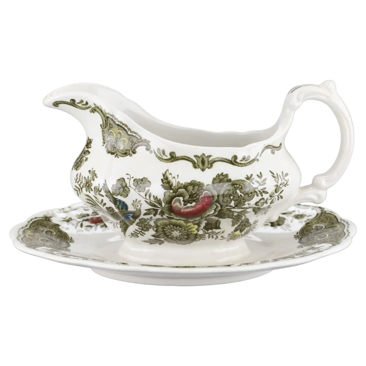 Sauciere mit Teller einteilig - Ridgway Windsor grün