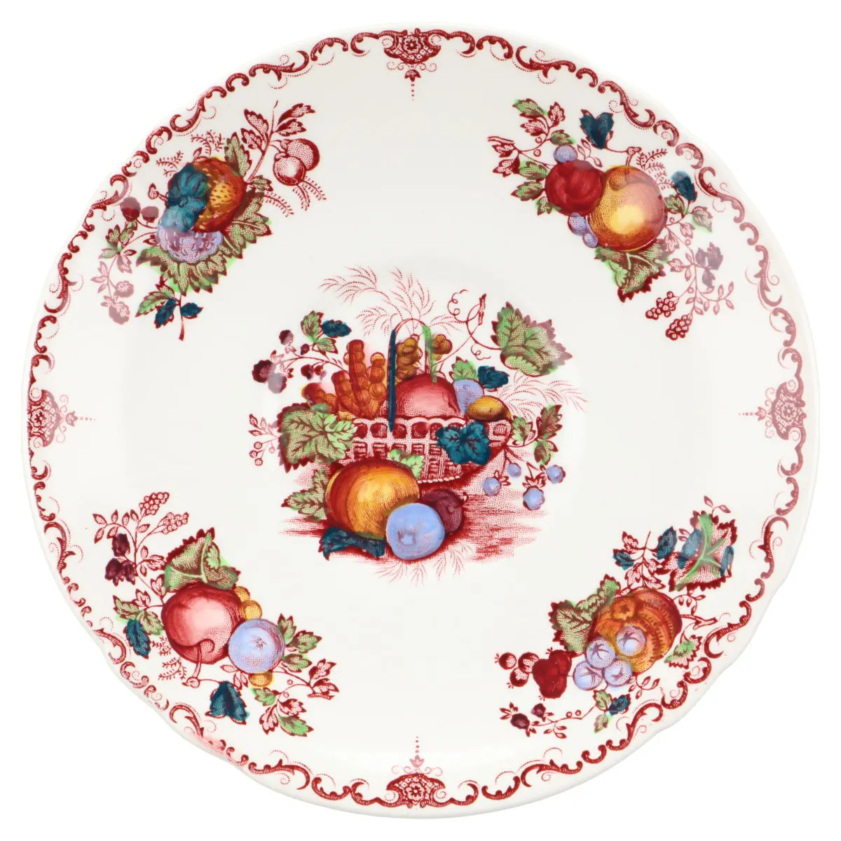 Untertasse für Suppe - Masons Fruit Basket rot