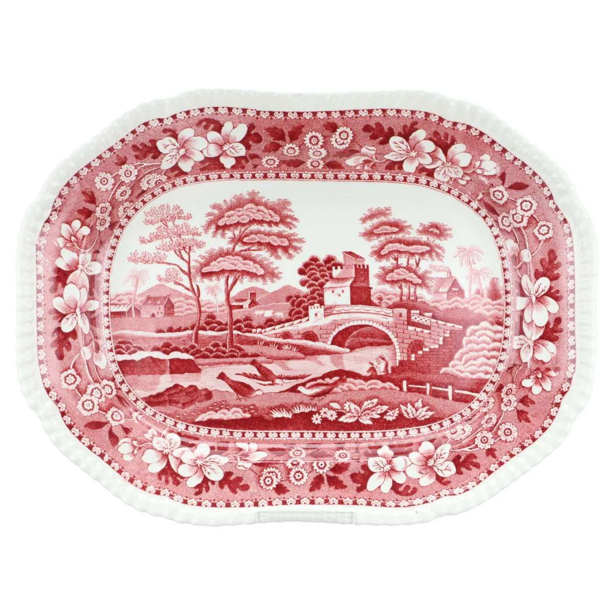 Fleischplatte mittelgroß - Spode Copeland Pink Tower