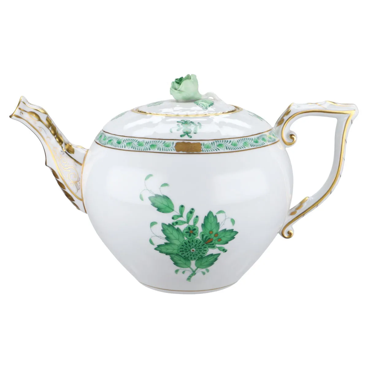 Teekanne Modell 602 - Herend Ungarn Apponyi grün