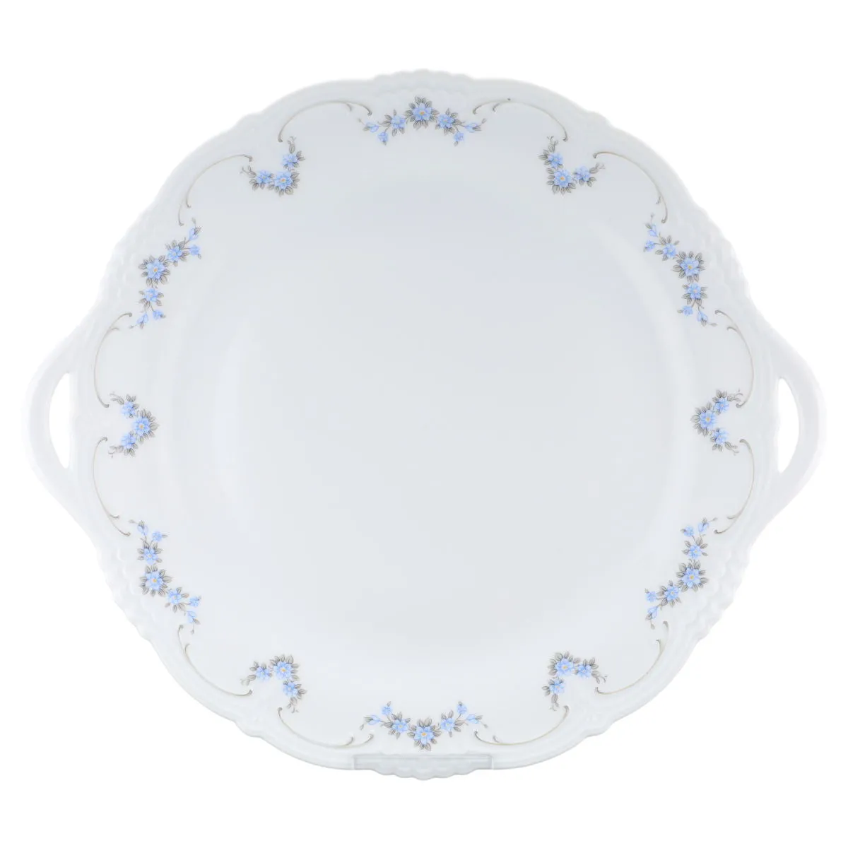 Kuchenplatte mit Griffen - Königl. pr. Tettau Ariadne Vergißmeinnicht 2846