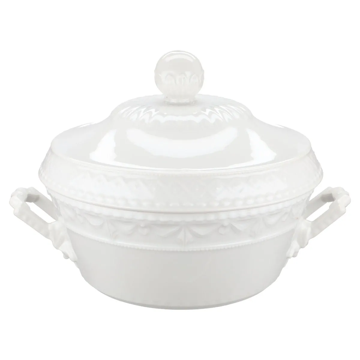 Ragout / Terrine - KPM Berlin Kurland I.Wahl Dekor uni weiß