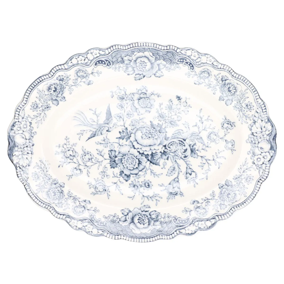 Fleischplatte klein - Crown Ducal Bristol blau