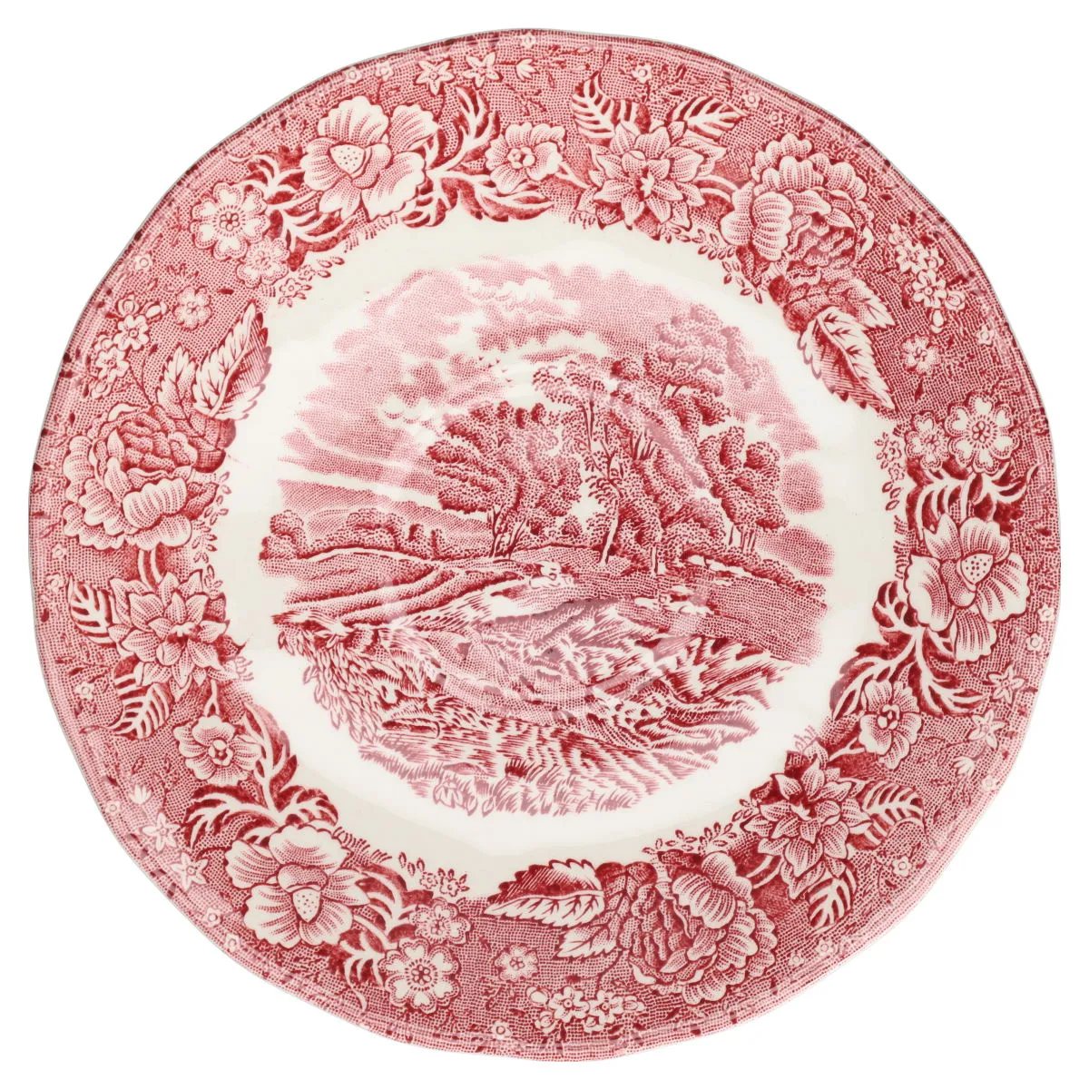 Untertasse für Kaffee - Palissy Thames River Scenes rot /red