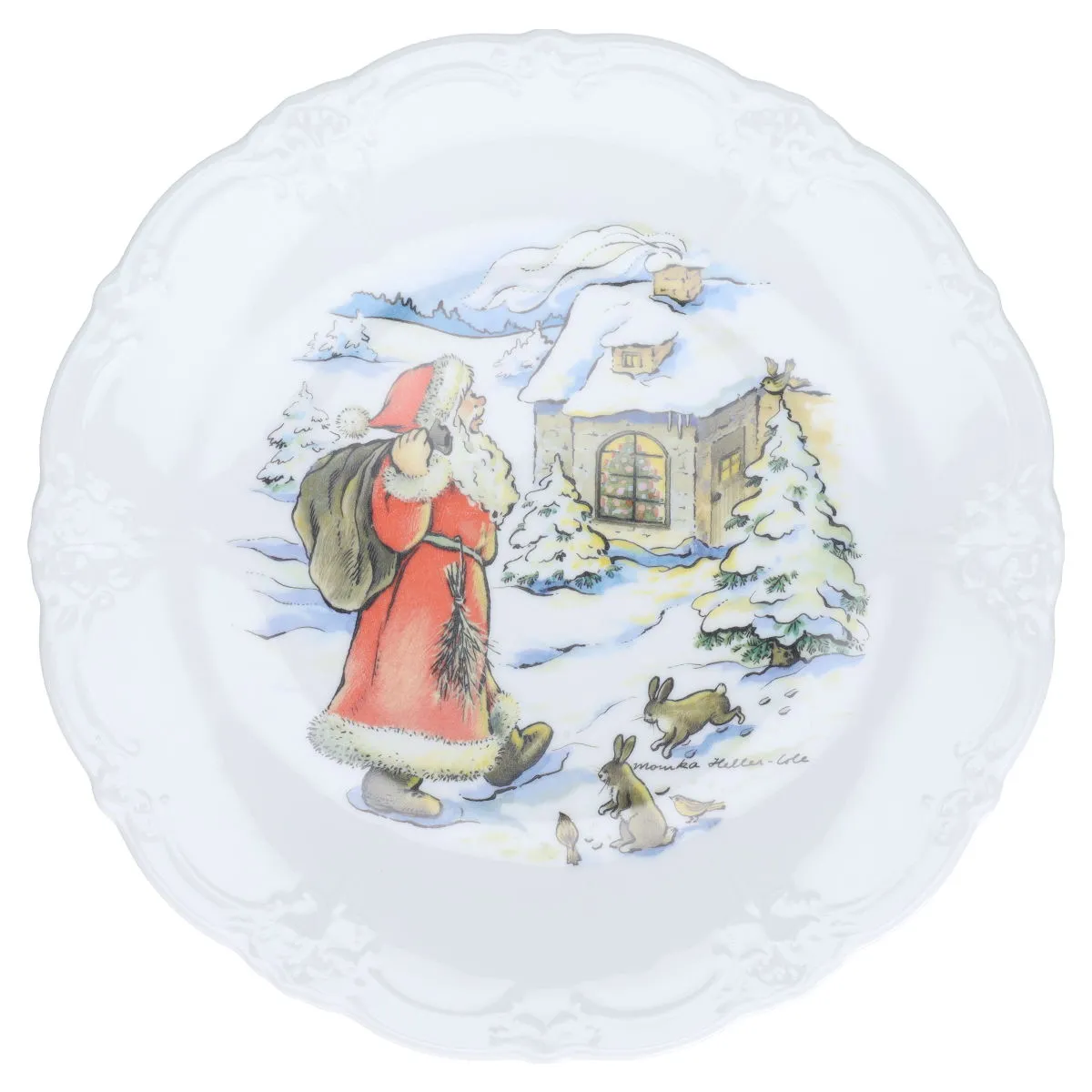 Speiseteller Nikolaus mit Sack - Tirschenreuth Baronesse Weihnachtsdekor