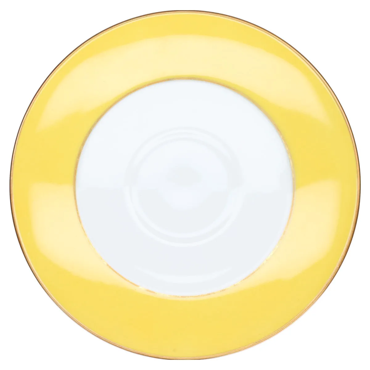 Untertasse für Kaffee und Tee - Königl. pr. Tettau Victoria Herrenhausen gelb