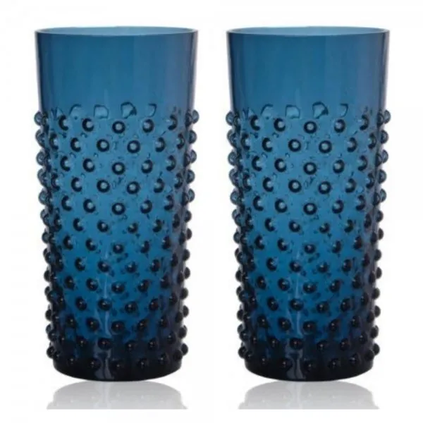 Klimchi Studio Wassergläser Set Hobnail Tumblers Royal Blue (2-teilig)