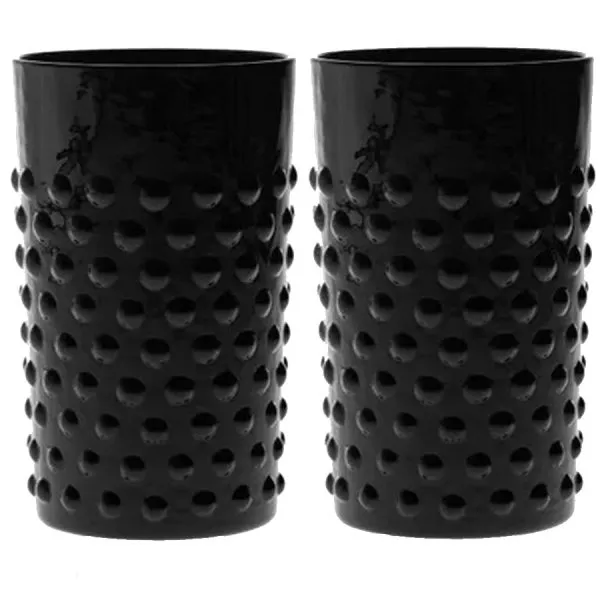 Klimchi Studio Wassergläser Set Hobnail Tumblers Schwarz (2-teilig) (200ml)