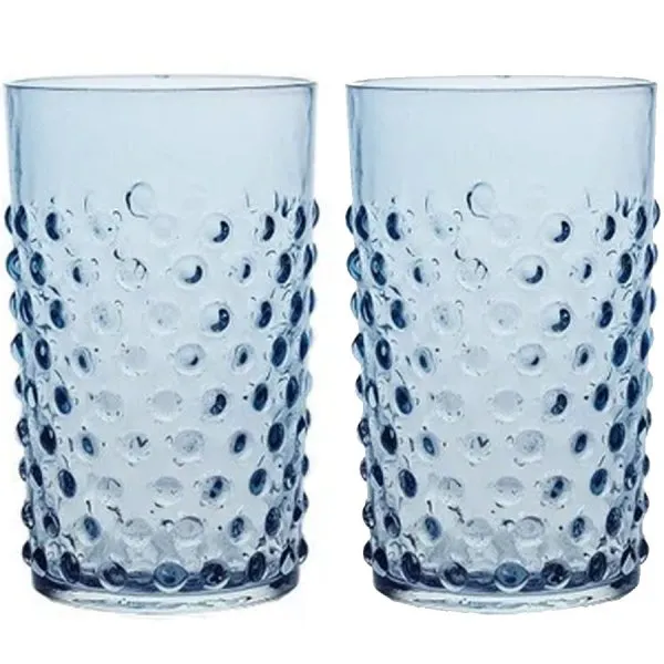 Klimchi Studio Wassergläser Set Hobnail Tumblers Underlay Blue Smoke (2-teilig) (200ml)