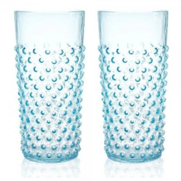 Klimchi Studio Wassergläser Set Hobnail Underlay Aquamarine (2-teilig)