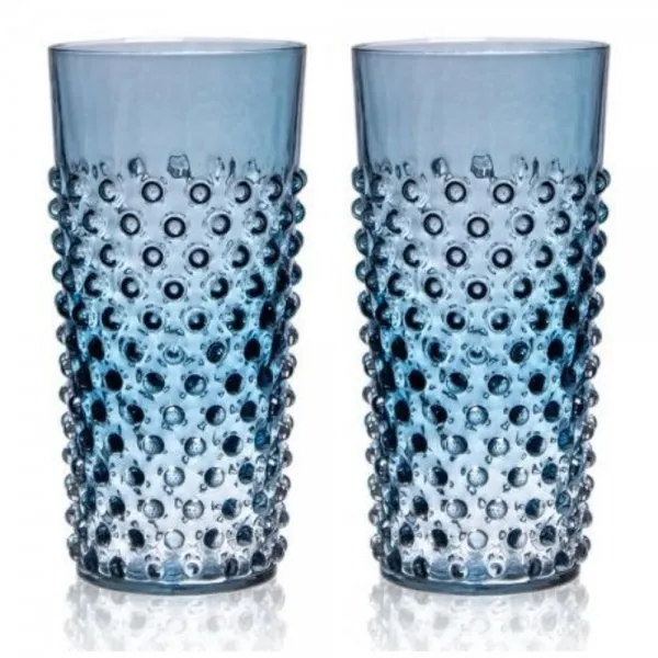 Klimchi Studio Wassergläser Set Hobnail Underlay Blue (2-teilig)