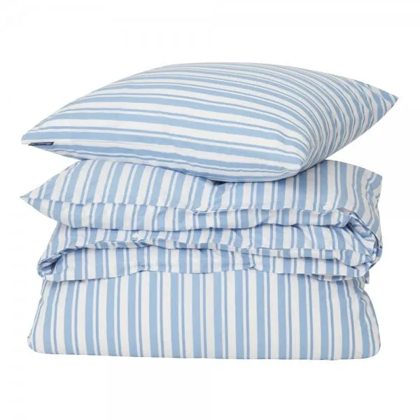LEXINGTON Bettwäsche-Set Striped Cotton Poplin White/Blue (135x200/80x80cm)