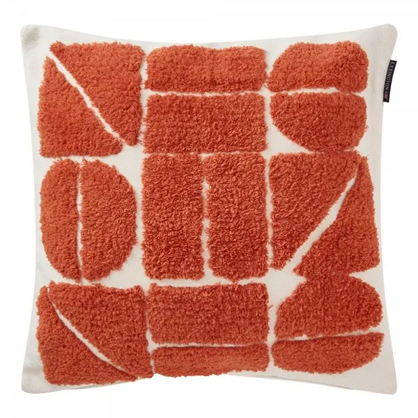 LEXINGTON Kissenbezug Rug Graphic Recycled Cotton White/Terra (50x50)