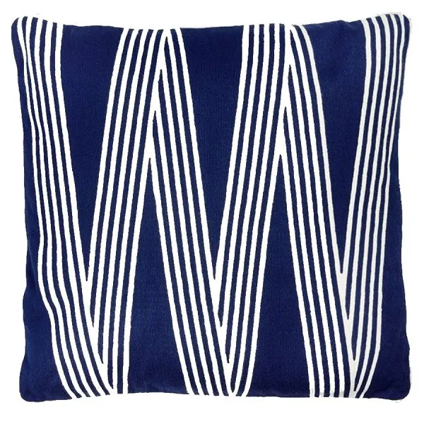 Lambert Kissen Nizza Indigo/Weiß (50x50cm)