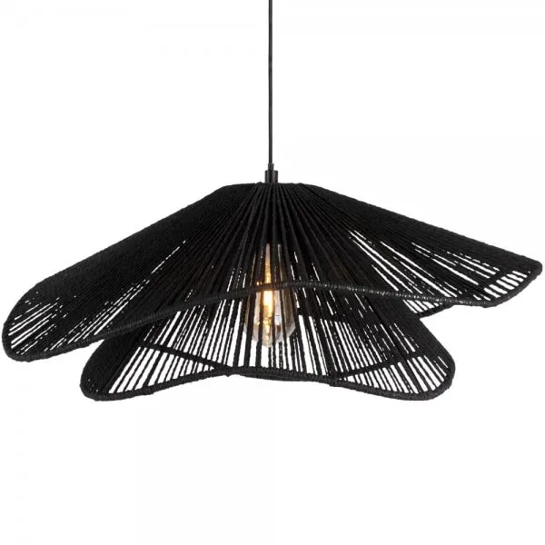 Leitmotiv Pendelleuchte Sombra Double Paper Rope Black