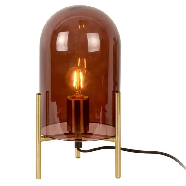 Leitmotiv Tischlampe Glass Bell Chocolate Brown