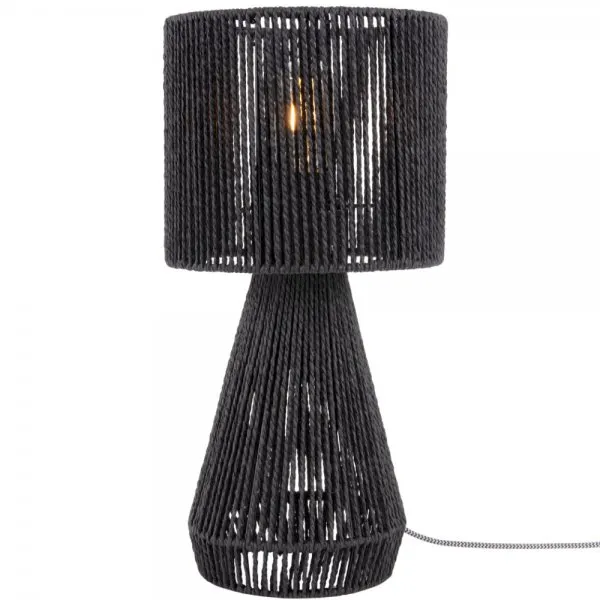 Leitmotiv Tischleuchte Forma Cone Paper Rope Black