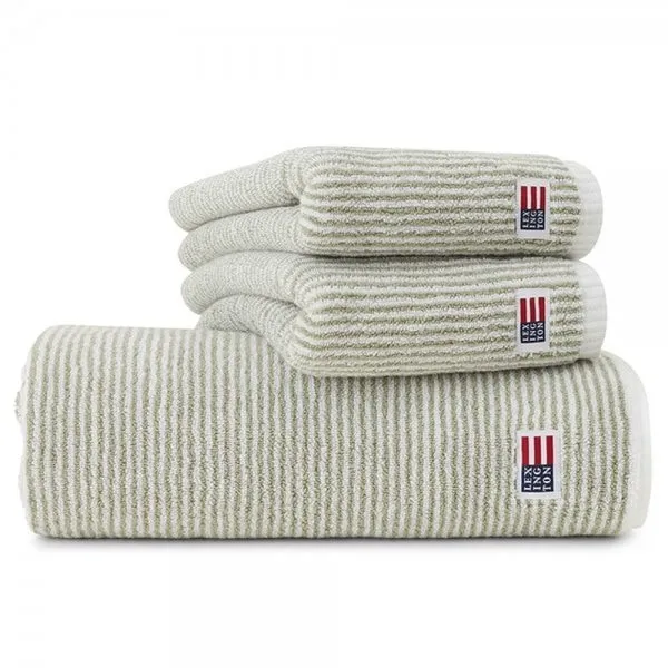 Lexington Handtuch Original Weiß Grün gestreift (30x50cm)