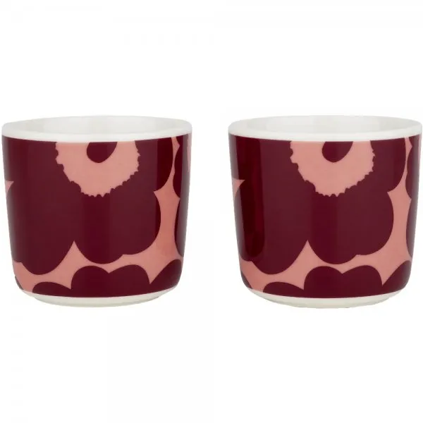 Marimekko Becher ohne Henkel Unikko White-Powder-Dark Red (2-teilig)
