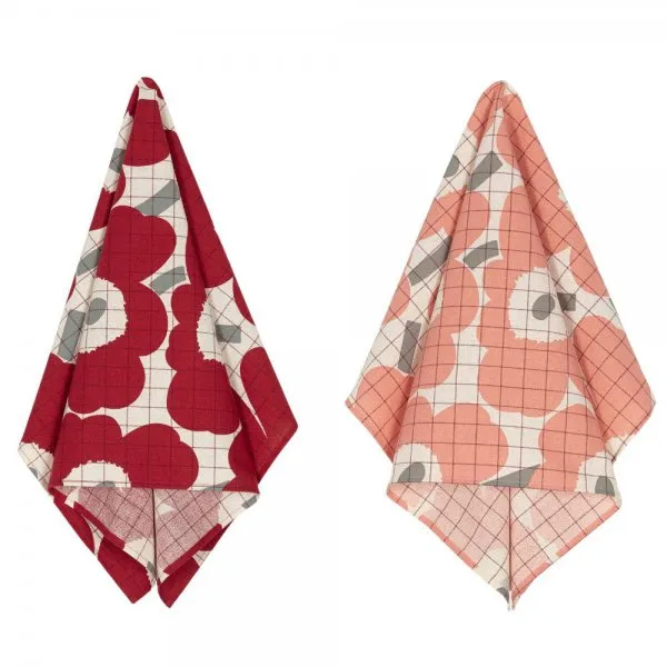 Marimekko Geschirrtücher Pieni Unikko Rose Grey (43x70cm) (2-teilig)