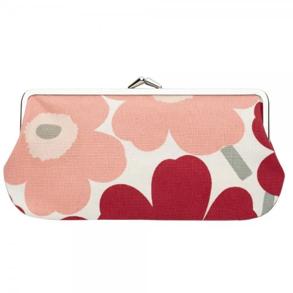 Marimekko Portemonnaie Mini Unikko Pink Sand Dark Sherry (9x19 cm)
