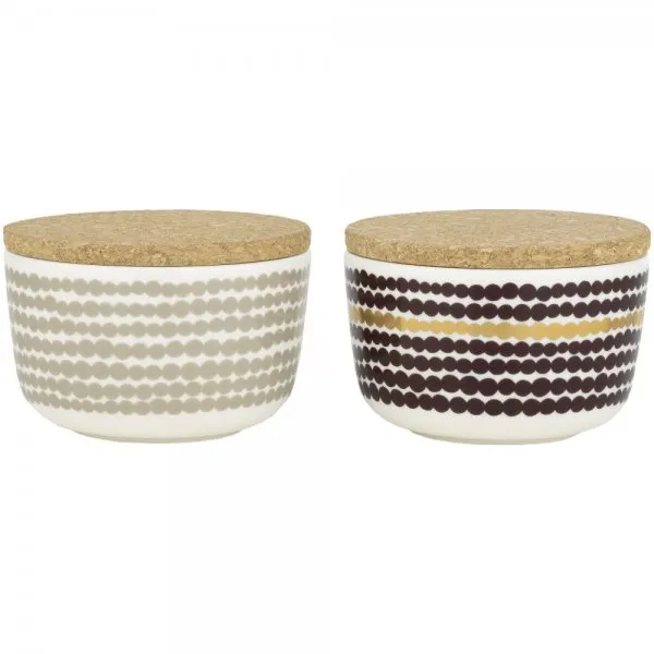 Marimekko Schalen-Set Oiva Siirtolapuutarha White-Dark Wine-Gold Clay