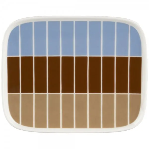 Marimekko Teller Tiiliskivi White-Light Blue-Brown (15x12cm)