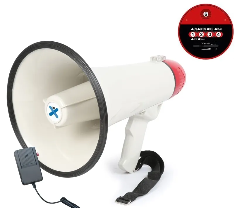 Megafon Megaphon 40W mit Sirene Rekorder und Kabelmikrofon VO-E40