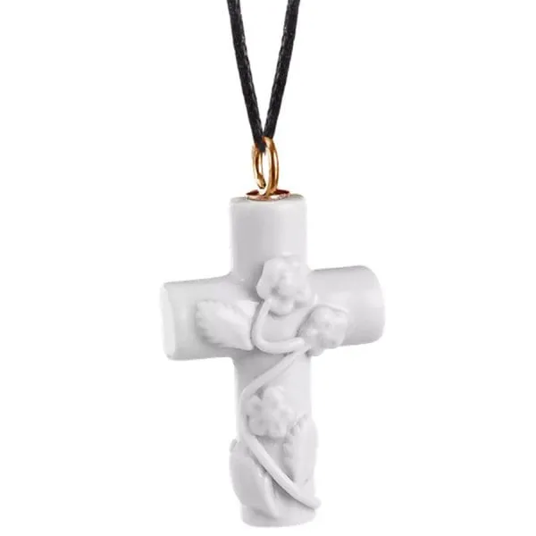 Meissen Anhänger Kreuz mit 750 Roségold