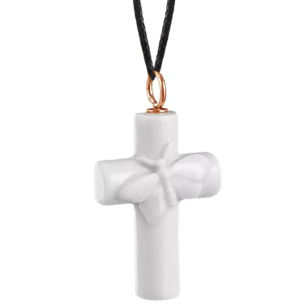 Meissen Anhänger Kreuz  mit Schmetterling 750 Roségold