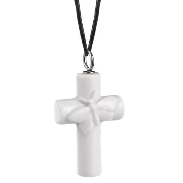 Meissen Anhänger Kreuz  mit Schmetterling 750 Weißgold