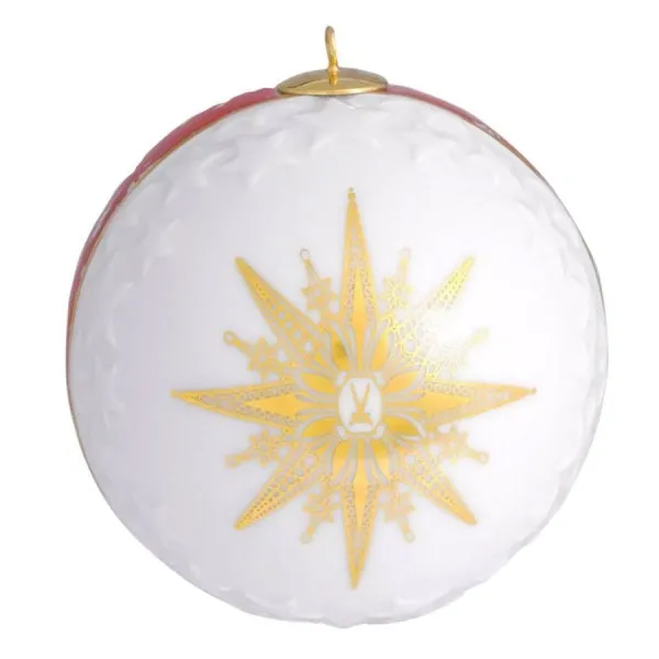 Meissen Christbaumschmuck Reliefstern Meissen Christmas Star Rot