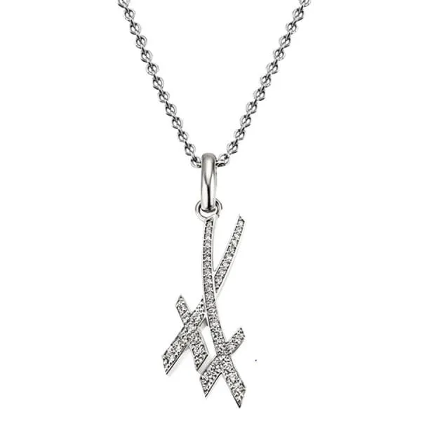 Meissen Collier mit Schwerter Anhänger Swords Pavé 750er Weißgold