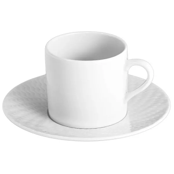 Meissen Espressotasse mit Untertasse Wellenspiel Relief Biskuitporzellan No41 (2-teilig)