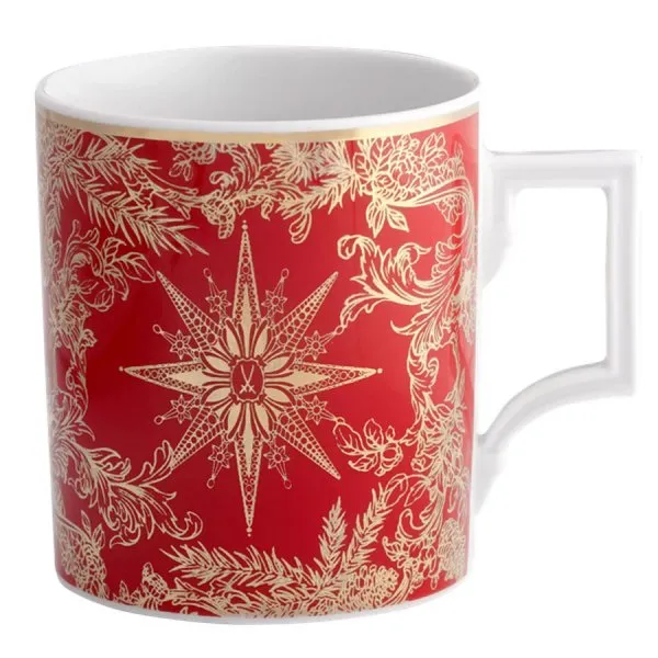Meissen Henkelbecher Berlin Meissen Christmas Star Rot