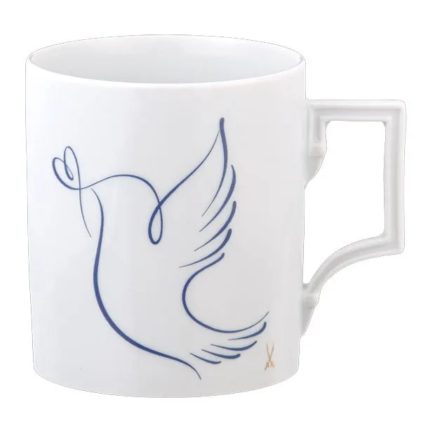 Meissen Henkelbecher Berlin Peace Collection Friedenstaube Blau