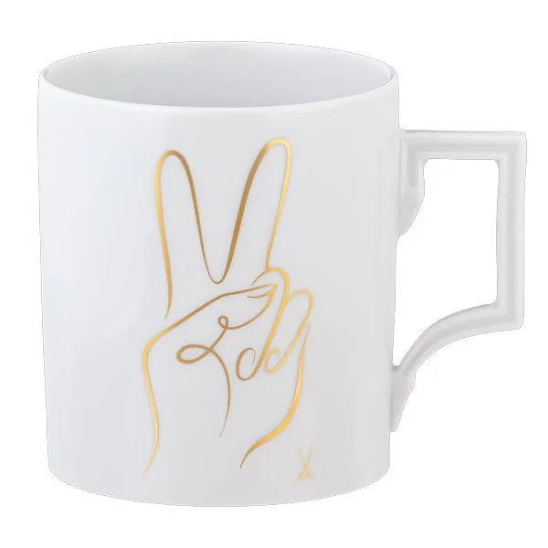 Meissen Henkelbecher Berlin Peace Collection Peace Hand Gold
