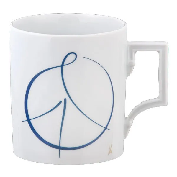 Meissen Henkelbecher Berlin Peace Collection Peace Sign Blau