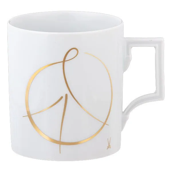 Meissen Henkelbecher Berlin Peace Collection Peace Sign Gold