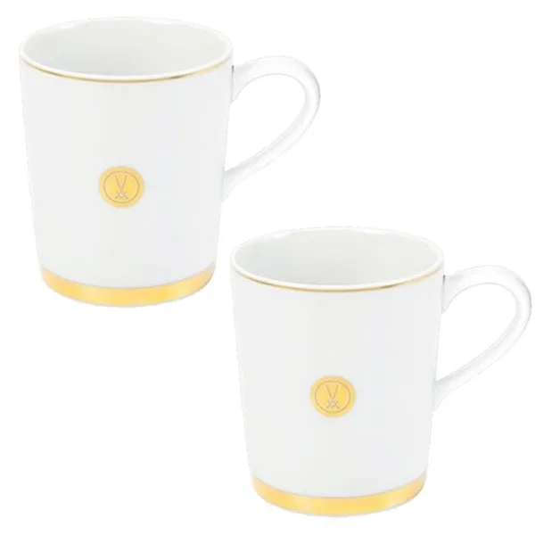 Meissen Henkelbecher Swords Elegant Schwertermedaillon No 41 Gold (2-teilig)