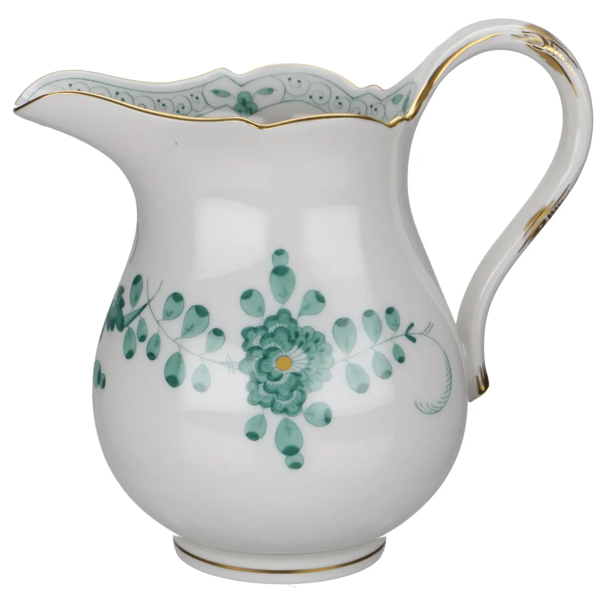 Milchkännchen groß - Meissen Neuer Ausschnitt II.Wahl Indische Malerei grün