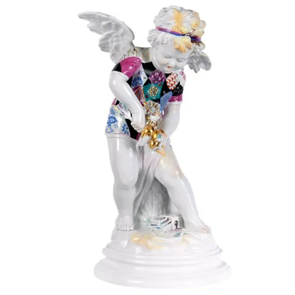 Meissen Porzellanfigur Amor mit Shirt Meissener Dekorwelten (29cm)