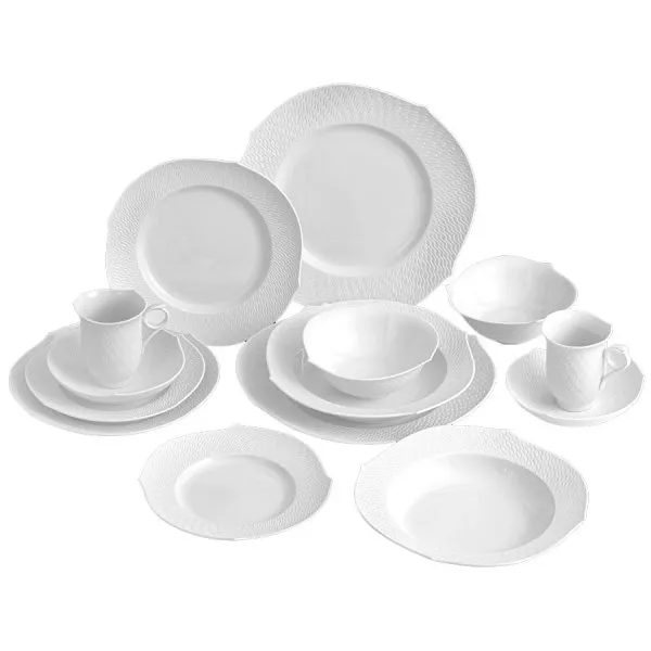 Meissen Starter Set Wellenspiel Relief Biskuit Weiß (14-teilig)