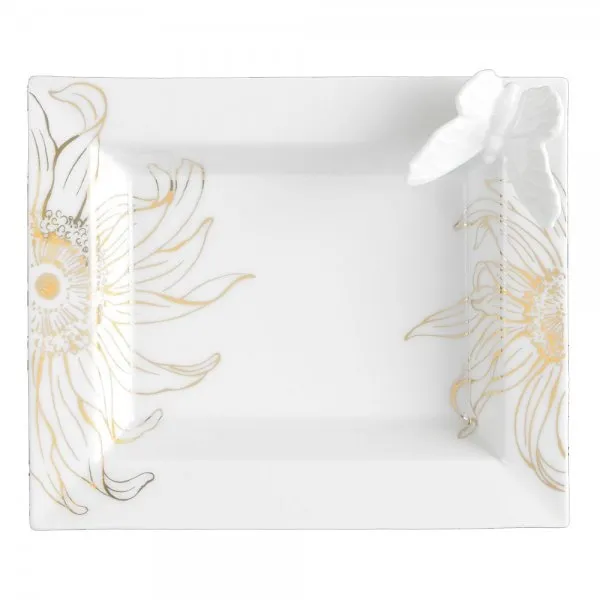 Meissen Vide-Poche Ablageschale Butterfly Collection Giant Bloom Gold (21x18cm)