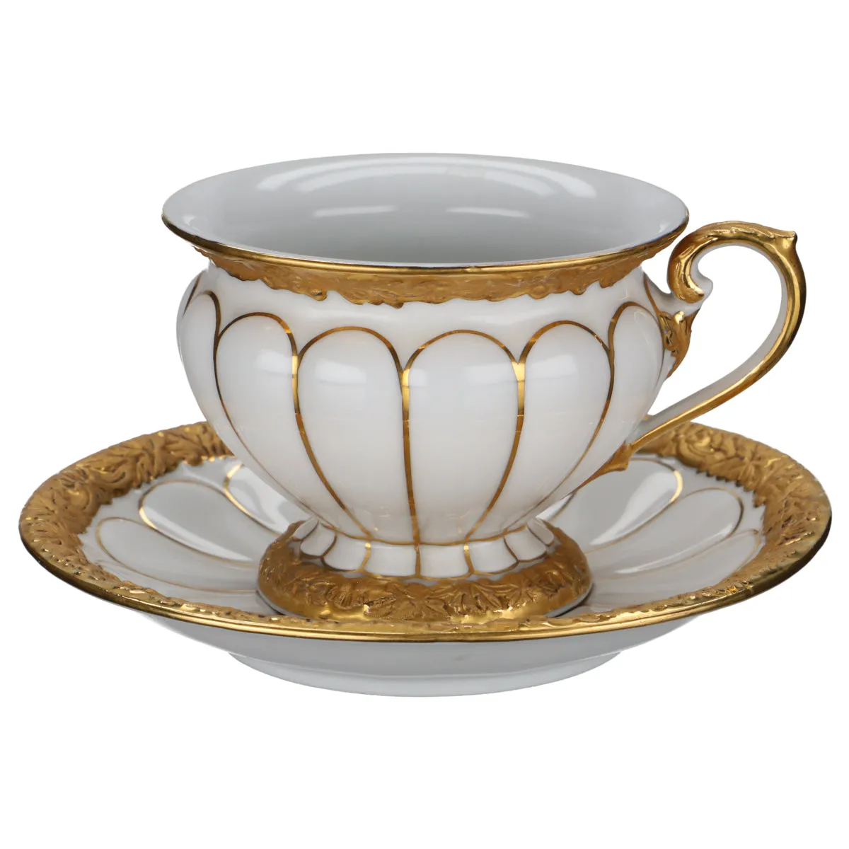 Mokkatasse mit Untere II.Wahl - Meissen X-Form Goldbronze