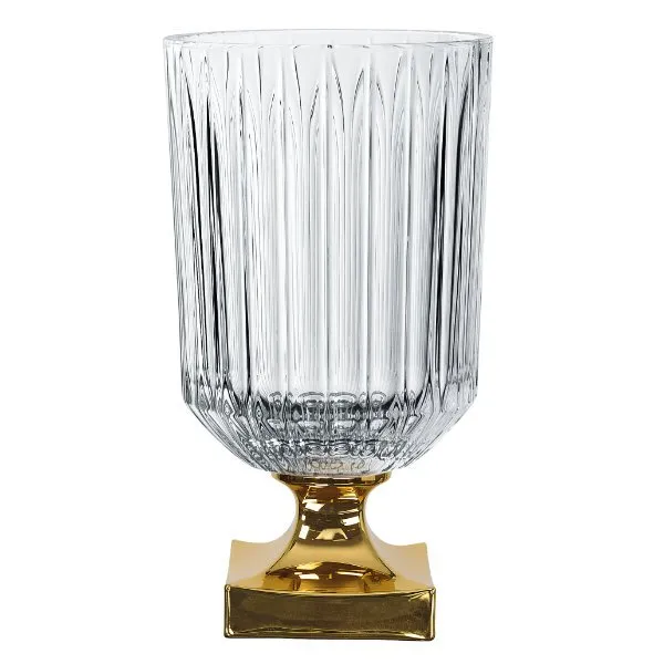 Nachtmann Vase Minerva Fuß in Gold (32cm)