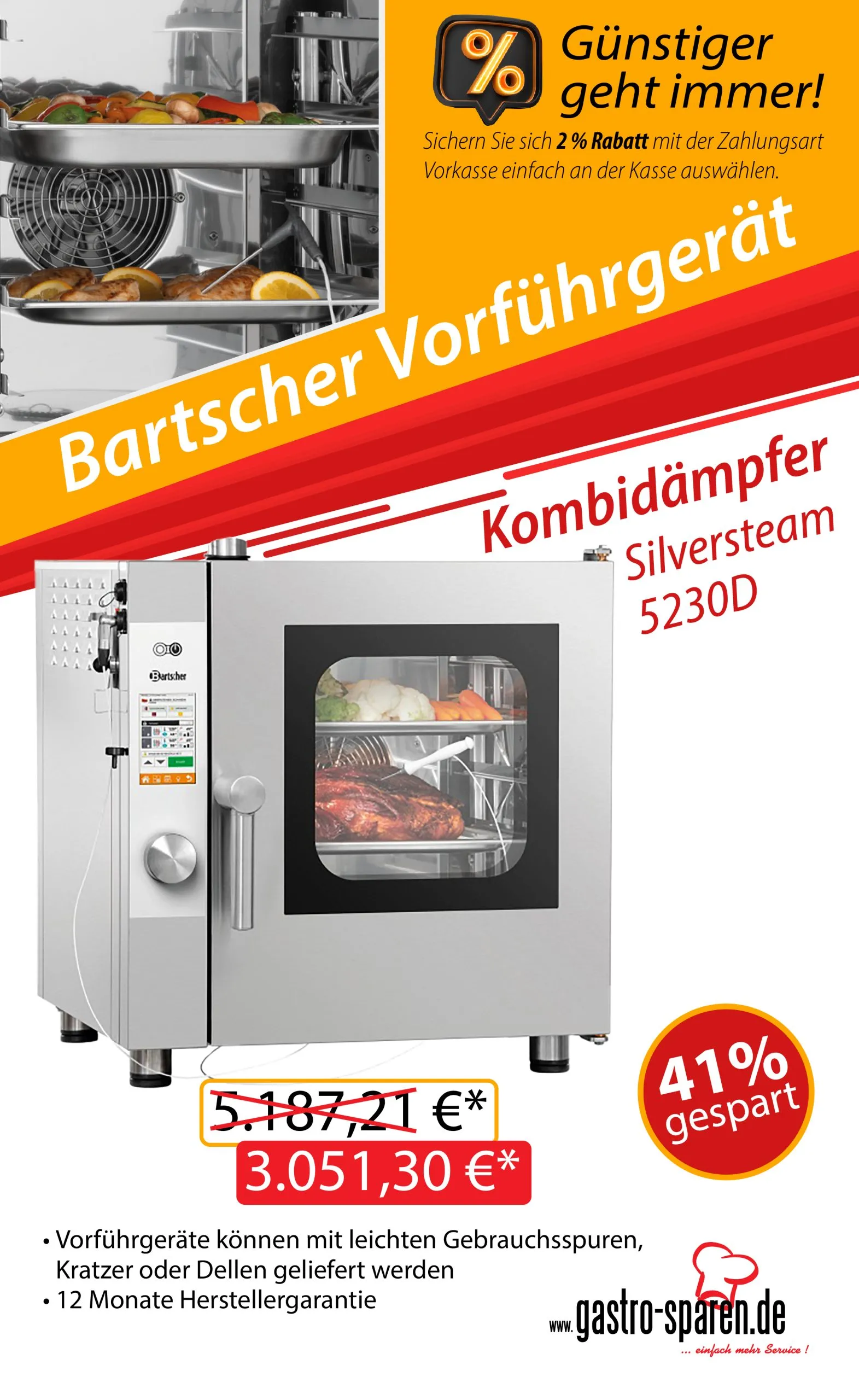 Bartscher Vorführgerät Kombidämpfer Silversteam 5230D